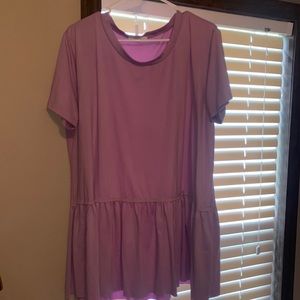Plus size pink babydoll top